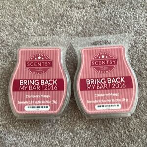 2 New Scentsy Bars 3.2 fl oz Cranberry Mango for use with Scentsy Warmer.